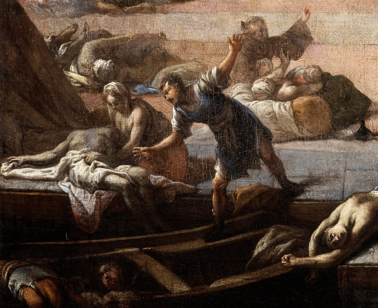 Veduta del Cours Belsunce, Marsiglia, durante la peste del 1720 - Musee des Beaux, Arts, Marseille, dettaglio 11